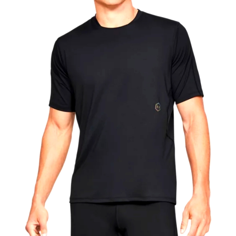 Nwot Under armour rush run tee black silver XL mens reflective